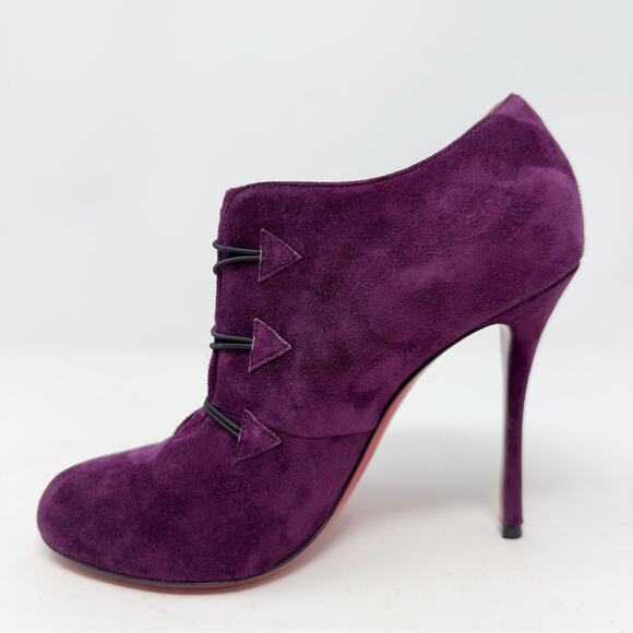 Christian Louboutin Bootoni Mj Crystal Suede Ankle Boots Size 38 - Picture 7 of 11